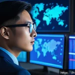 사이버보안 컨설팅 업무 시작하기 - A professional cybersecurity consultant in a modern office environment, wearing business casual atti...