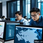모의 해킹과 실제 해킹의 차이점 - A highly detailed cyber security red team exercise scene inside a modern corporate office environmen...