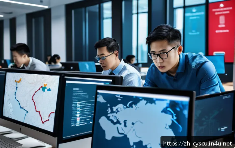 모의 해킹과 실제 해킹의 차이점 - A highly detailed cyber security red team exercise scene inside a modern corporate office environmen...
